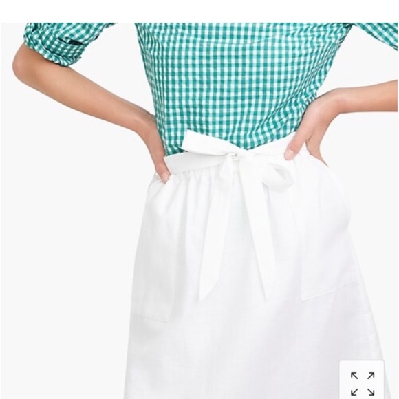 J. Crew Linen Bow Skirt White Size XXS NWT - Picture 2 of 14